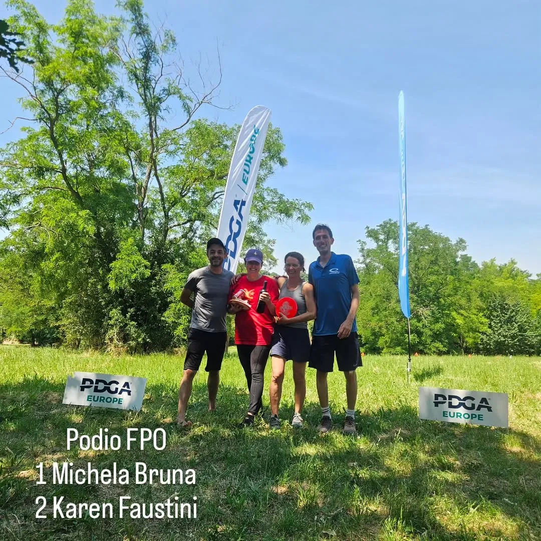 Podio FPO Dailamola Disc Golf Cup 2026: Michela Bruna e Karen Faustini
